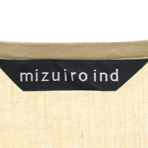 ミズイロインド 7分袖 ロングワンピース ブラウン mizuiro ind レディース