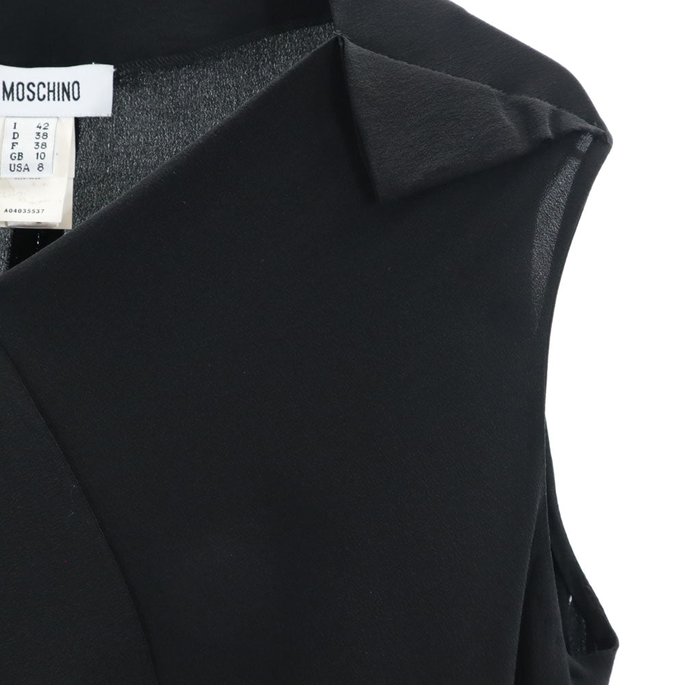 MOSCHINO モスキーノ イタリア製 ノースリーブ ロングワンピース 38 ブラック系 レディース