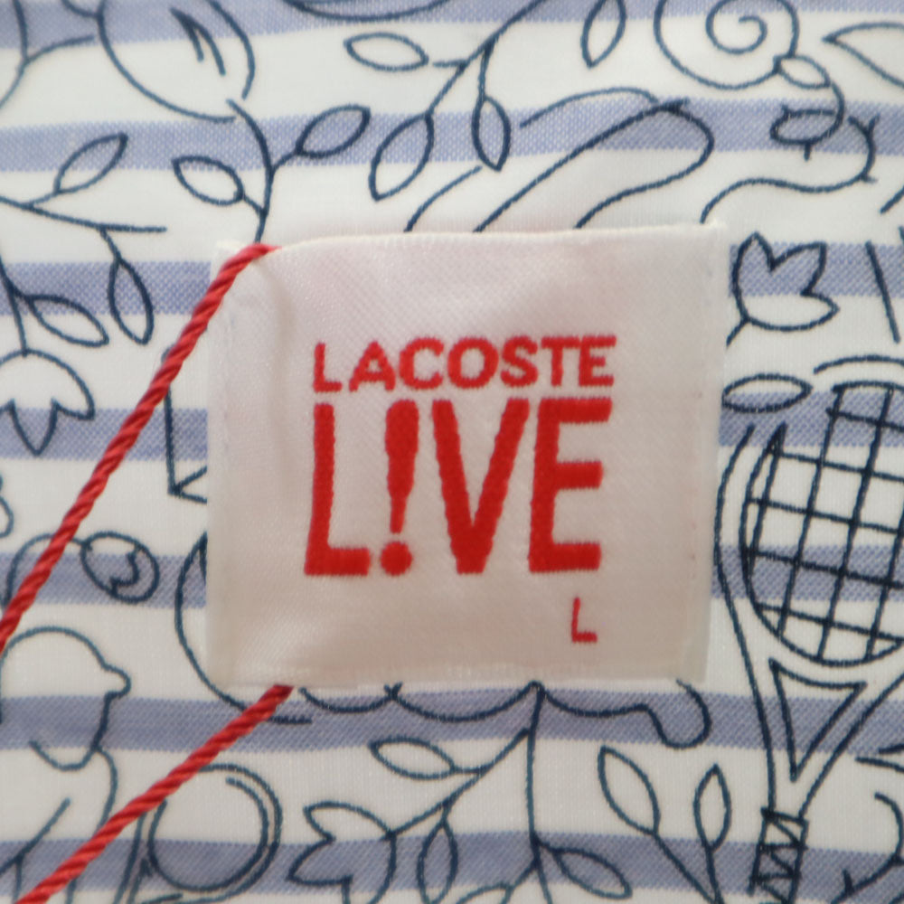 未使用 LACOSTE L!VE ラコステライブ 花柄 半袖 ワンピース L ホワイト 他 レディース