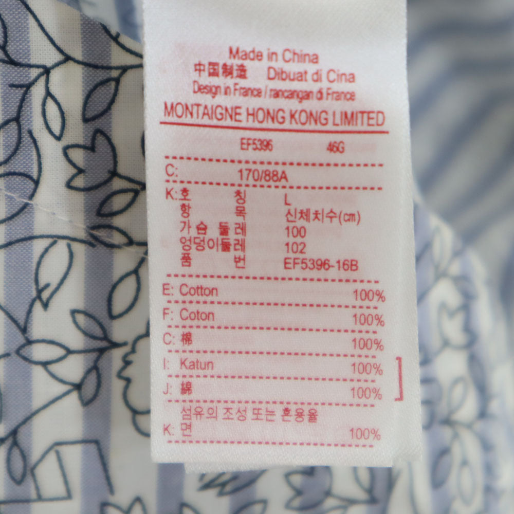 未使用 LACOSTE L!VE ラコステライブ 花柄 半袖 ワンピース L ホワイト 他 レディース