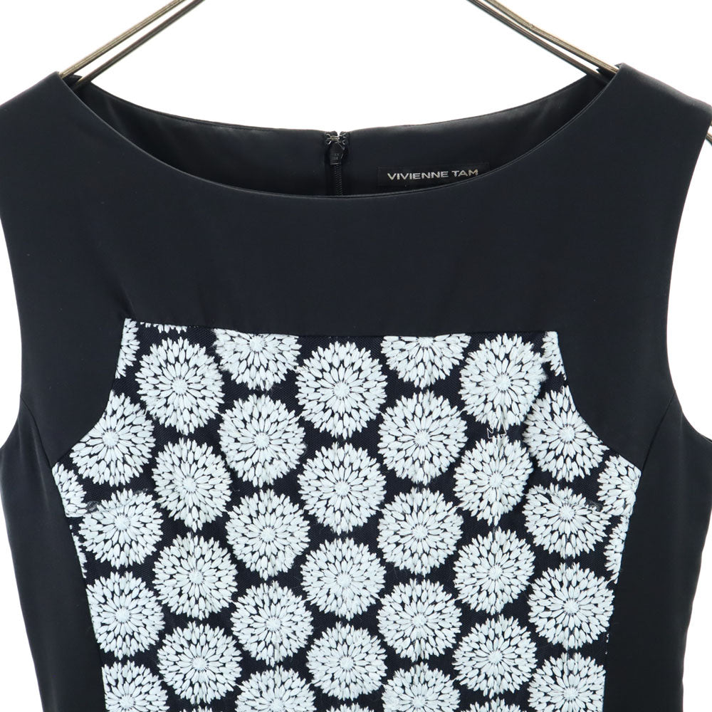 VIVIENNE TAM ヴィヴィアンタム ノースリーブ ワンピース 0 ブラック レディース