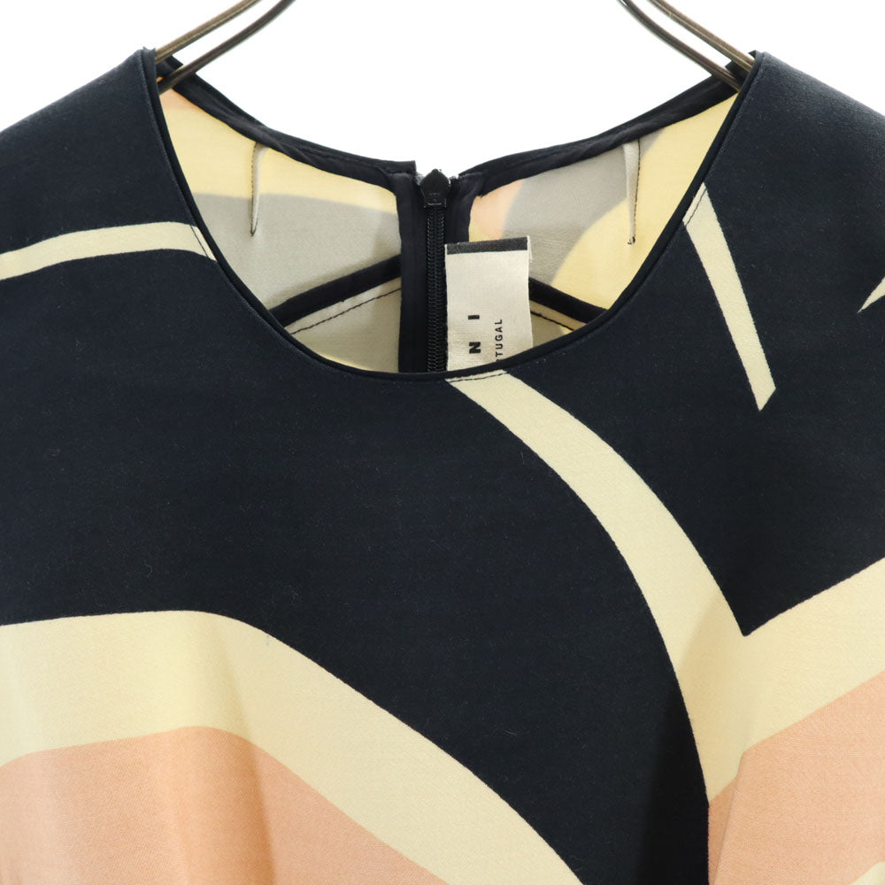MARNI マルニ ポルトガル製 シルクブレンド ノースリーブ ワンピース 38 ベージュ レディース