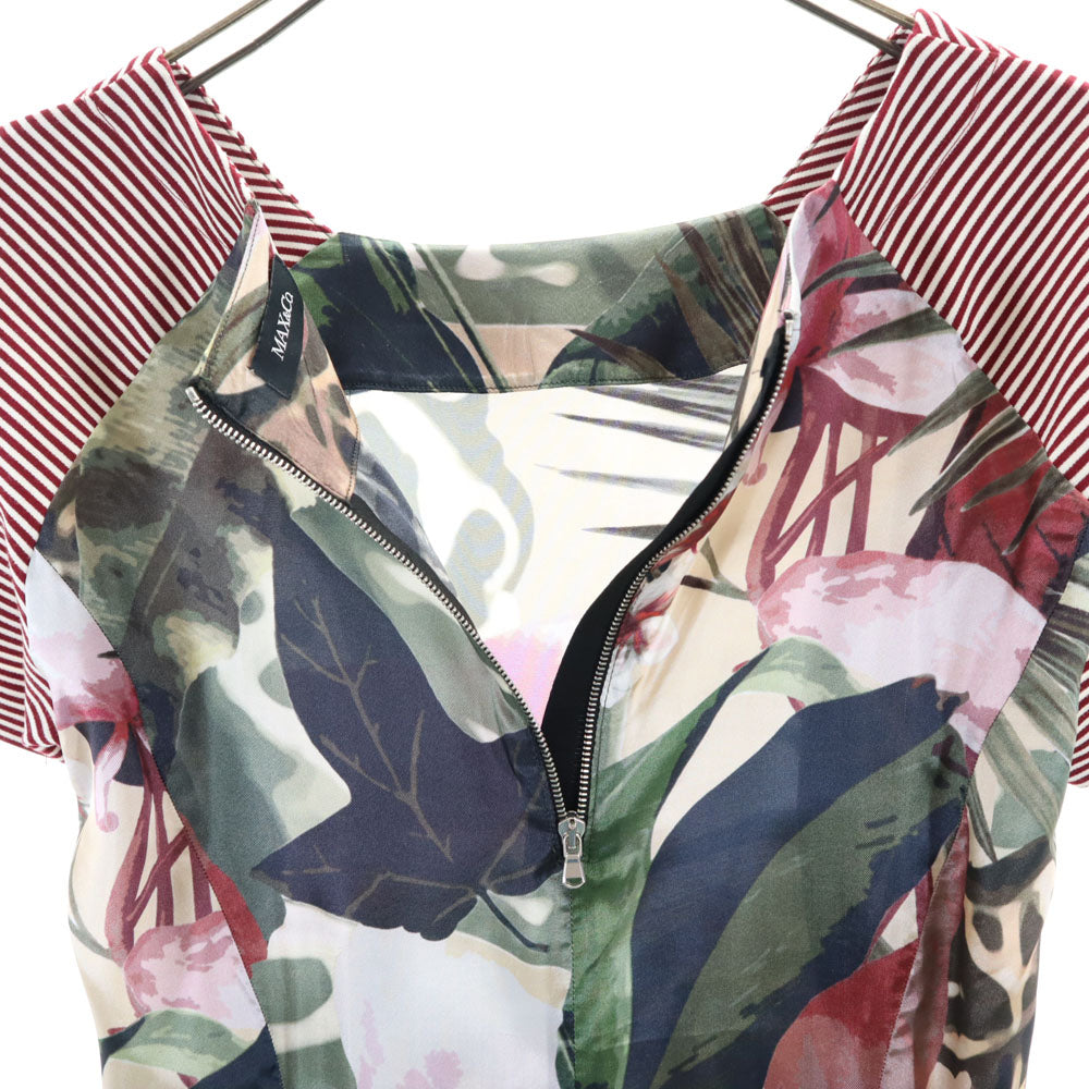 MAX&CO マックスアンドコー 総柄 半袖 ワンピース 40 赤系 レディース