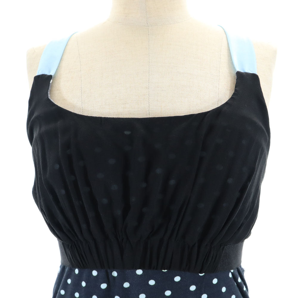 SPORTMAX スポーツマックス イタリア製 ドット柄 ワンピース M チャコールブラック系 水玉 レディース