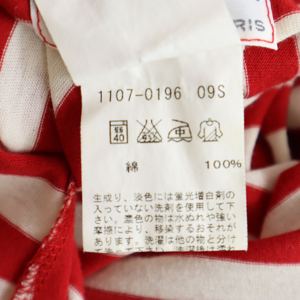 アニエスベー 日本製 ボーダー柄 半袖 Tシャツ ワンピース 2 レッド agnes b. レディース