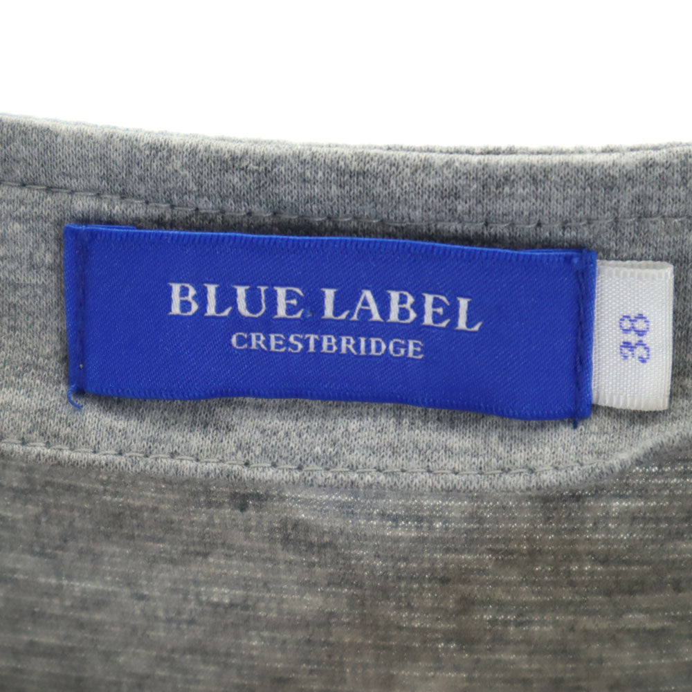 ブルーレーベルクレストブリッジ 三陽商会 ボーダー 半袖 ワンピース 38 グレー系 BLUE LABEL CRESTBRIDGE レディース