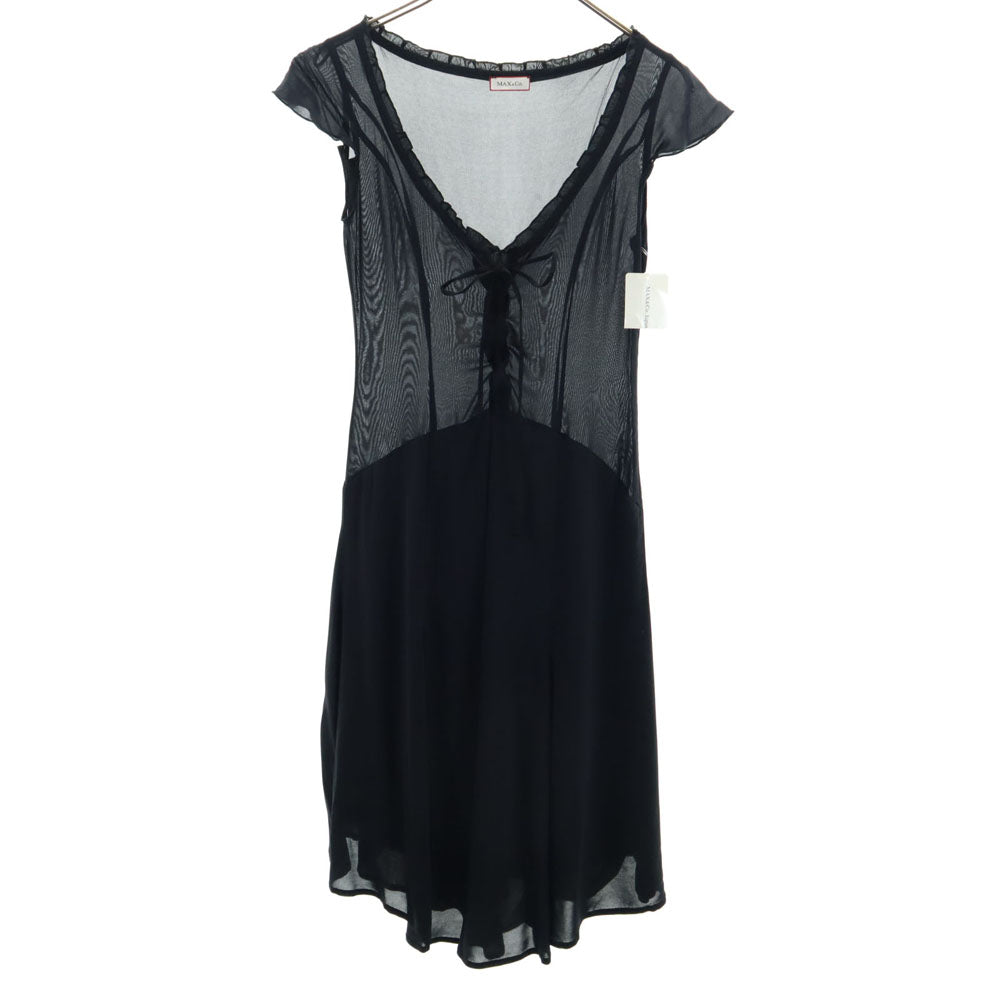未使用 MAX&CO マックスアンドコー ノースリーブ ワンピース 40 ブラック系 サイドジップ タグ付き レディース