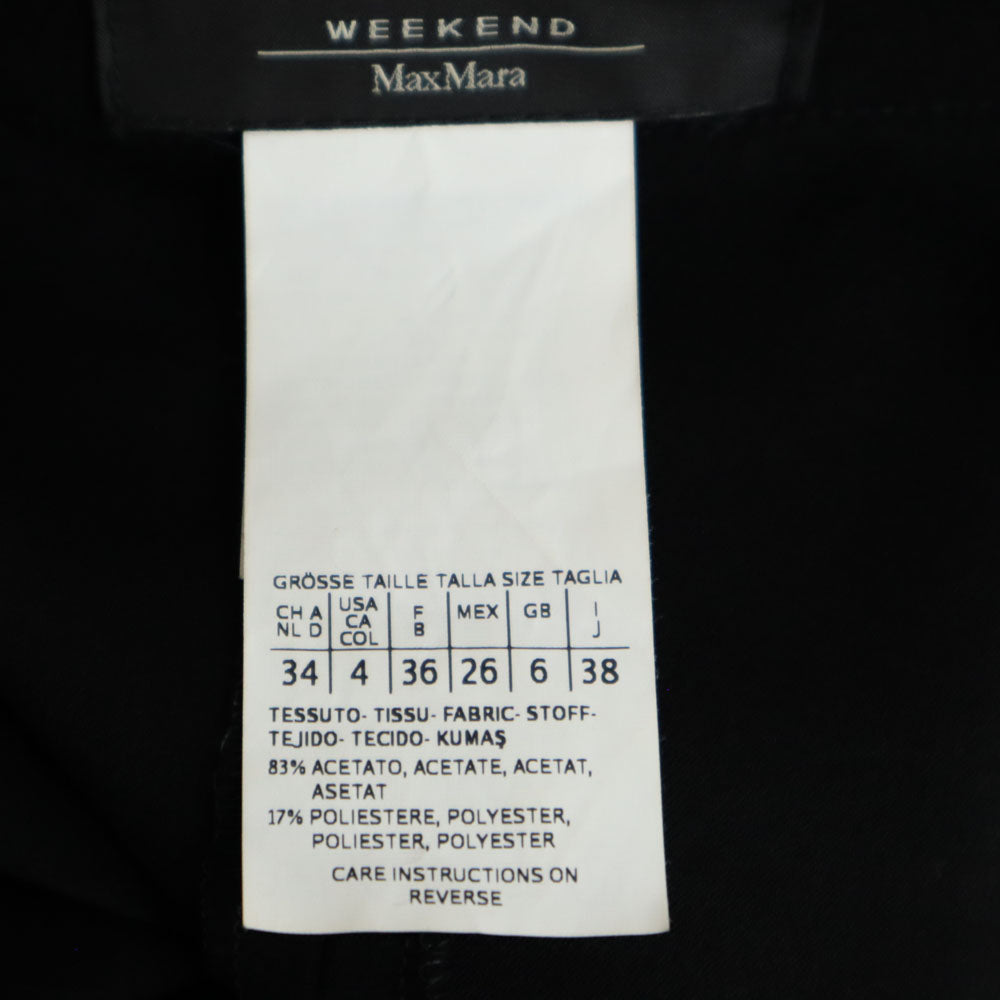 MAX MARA Weekend マックスマーラウィークエンド 半袖 ワンピース 38 ブラック系 サイドジップ レディース