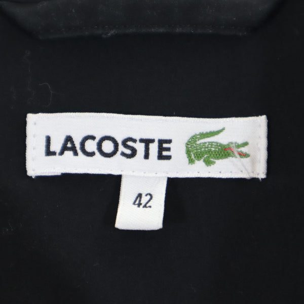 ラコステ 5分袖 ロールアップ袖 シャツワンピース 42 ブラック LACOSTE レディース