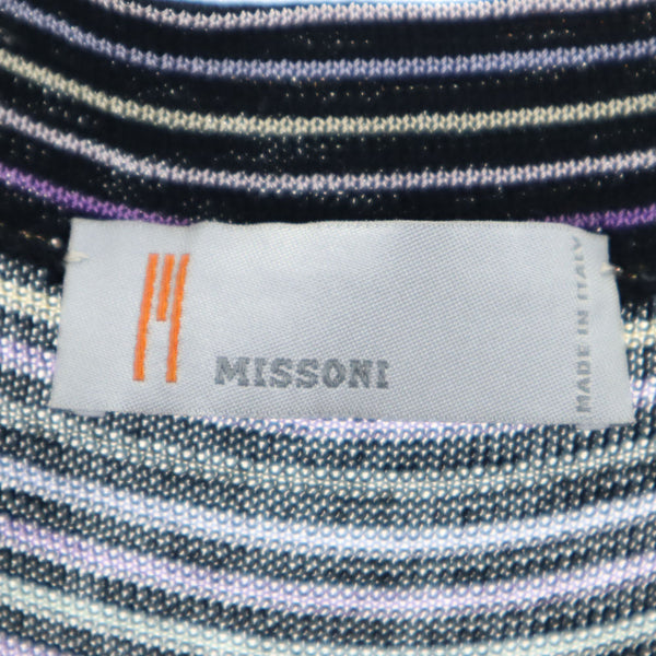 ミッソーニ イタリア製 ボーダー柄 ニット キャミワンピース 40 ブラック 他 Missoni レディース