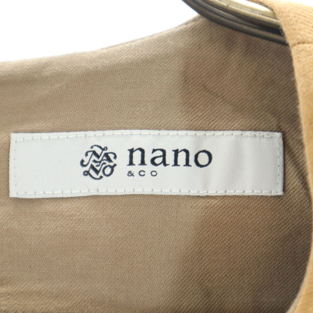 ナノアンドー ノースリーブ ワンピース 38 ベージュ系 nano&co レディース