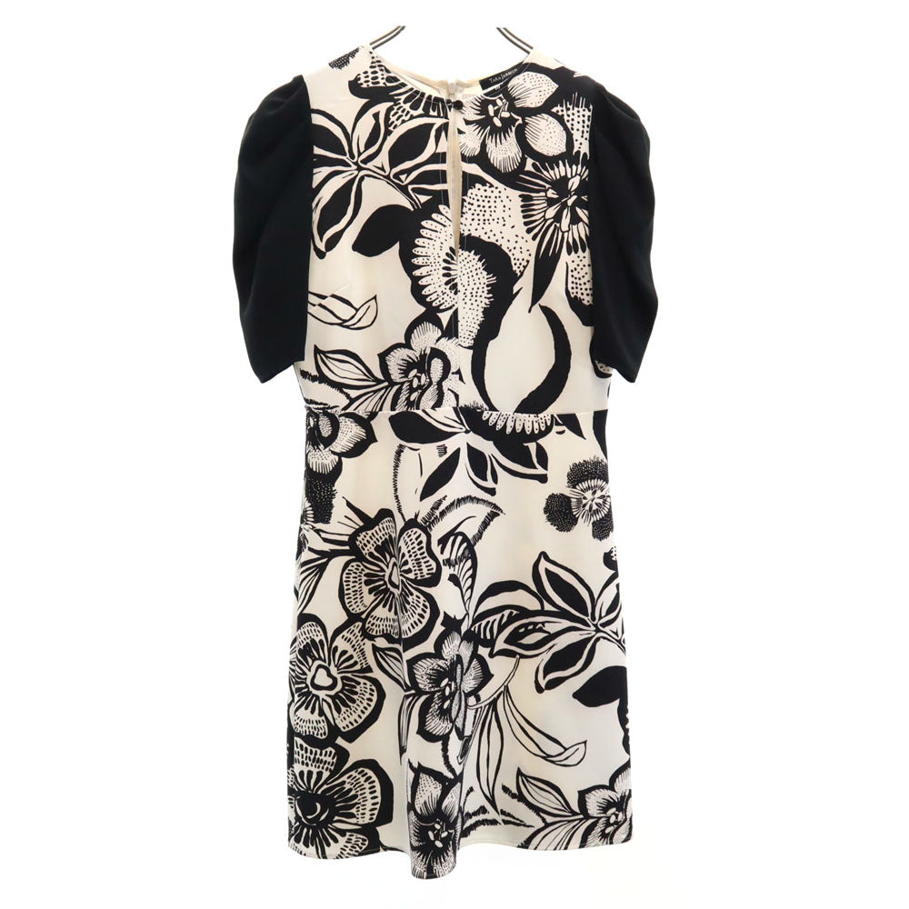 TARA JARMON タラジャーモン 花柄 半袖 ワンピース 36 ホワイト レディース