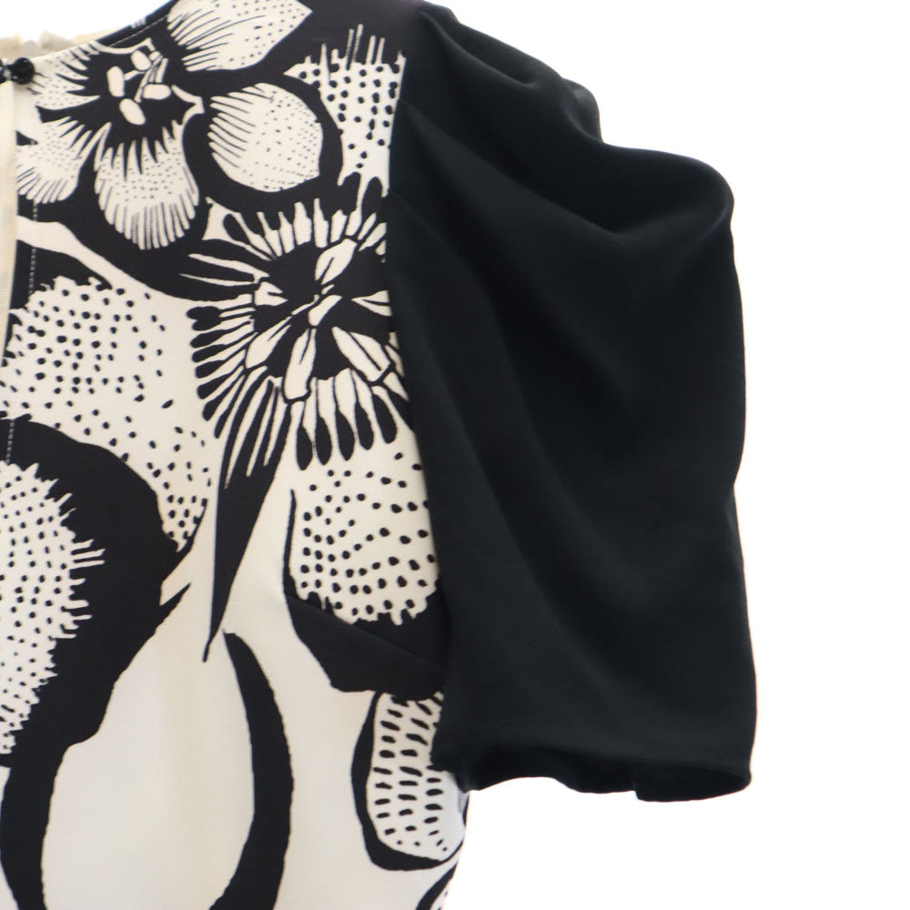 TARA JARMON タラジャーモン 花柄 半袖 ワンピース 36 ホワイト レディース