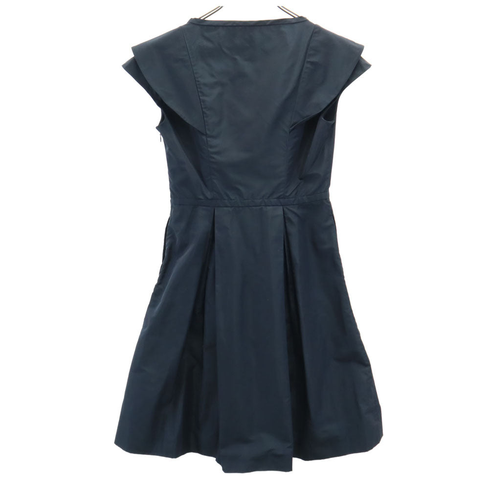 MIUMIU ミュウミュウ イタリア製 ノースリーブ ミニワンピース 40 ネイビー フレンチ袖 レディース