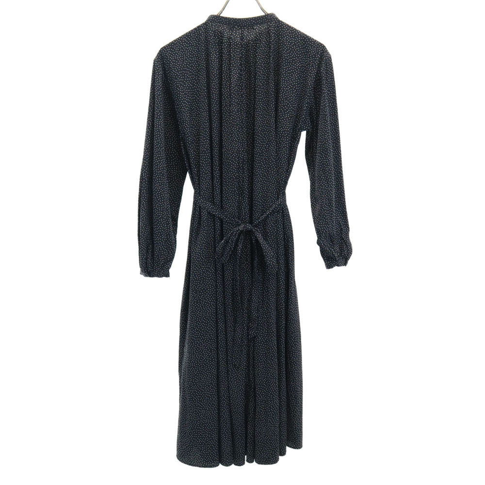 ミラオーウェン ドット柄 長袖 ロングワンピース F ブラック Mila Owen レディース