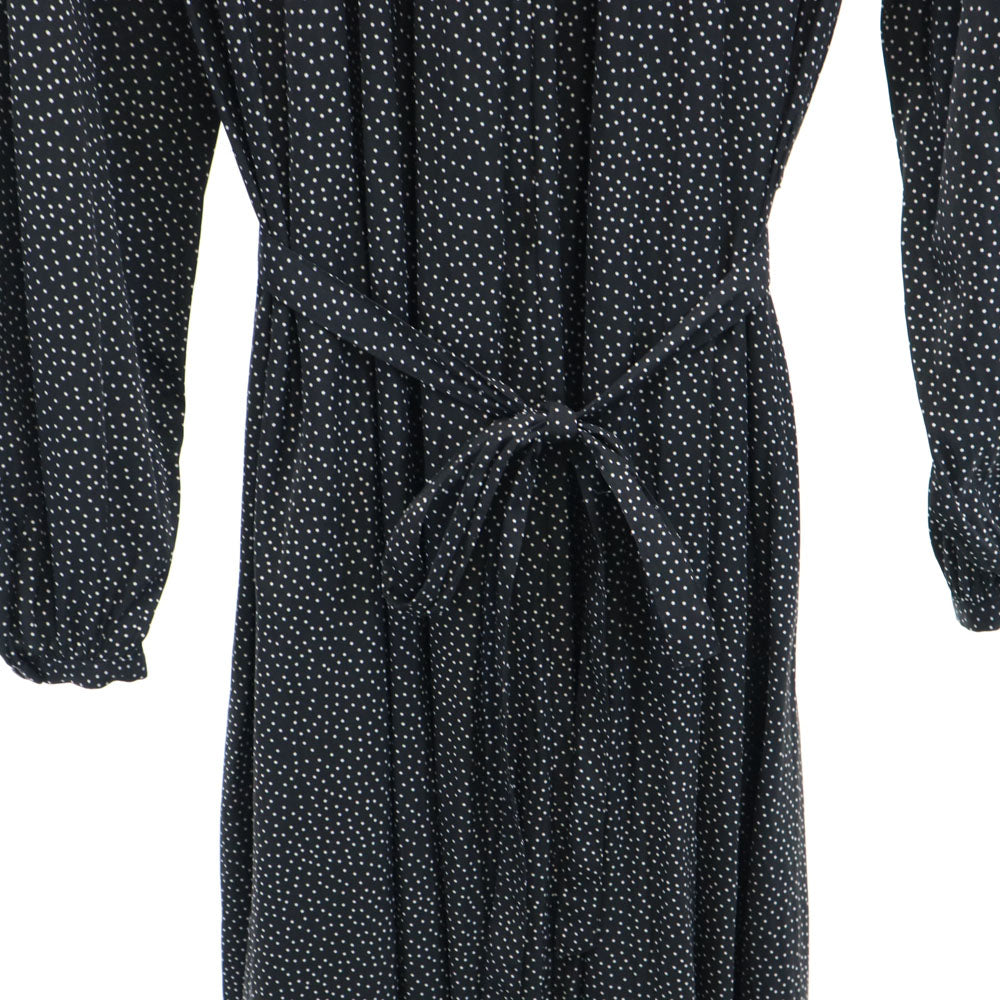 ミラオーウェン ドット柄 長袖 ロングワンピース F ブラック Mila Owen レディース