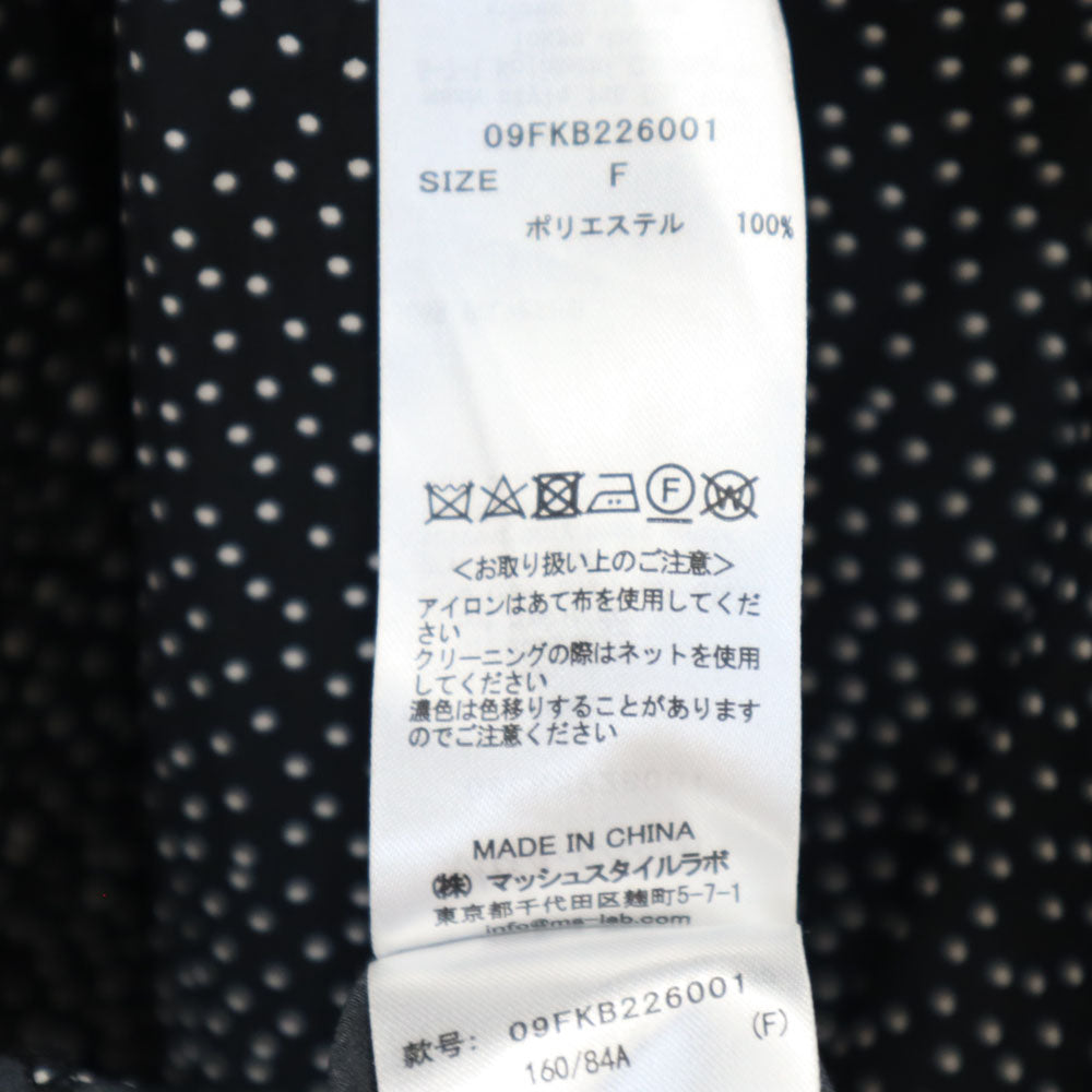 ミラオーウェン ドット柄 長袖 ロングワンピース F ブラック Mila Owen レディース