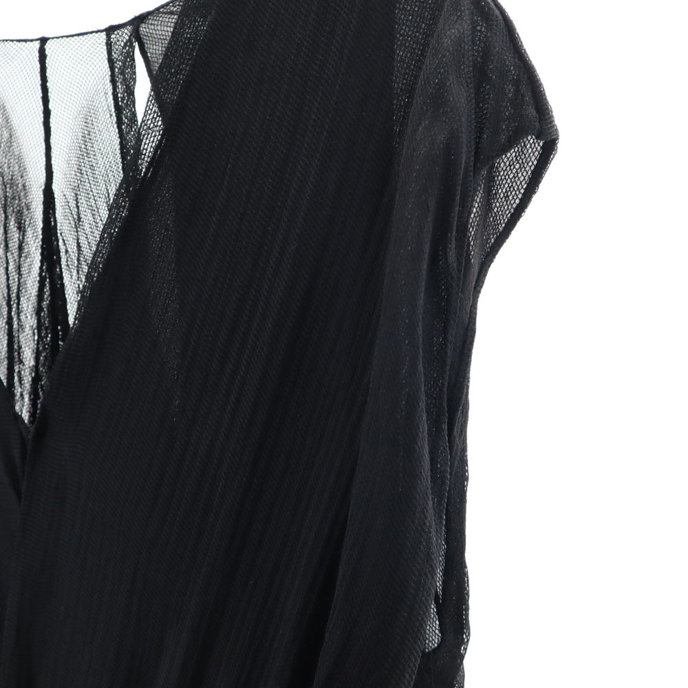 Alexander Wang アレキサンダーワン シルク100％ 半袖 Vネック ミニワンピース 4 ブラック フレンチスリーブ レディース