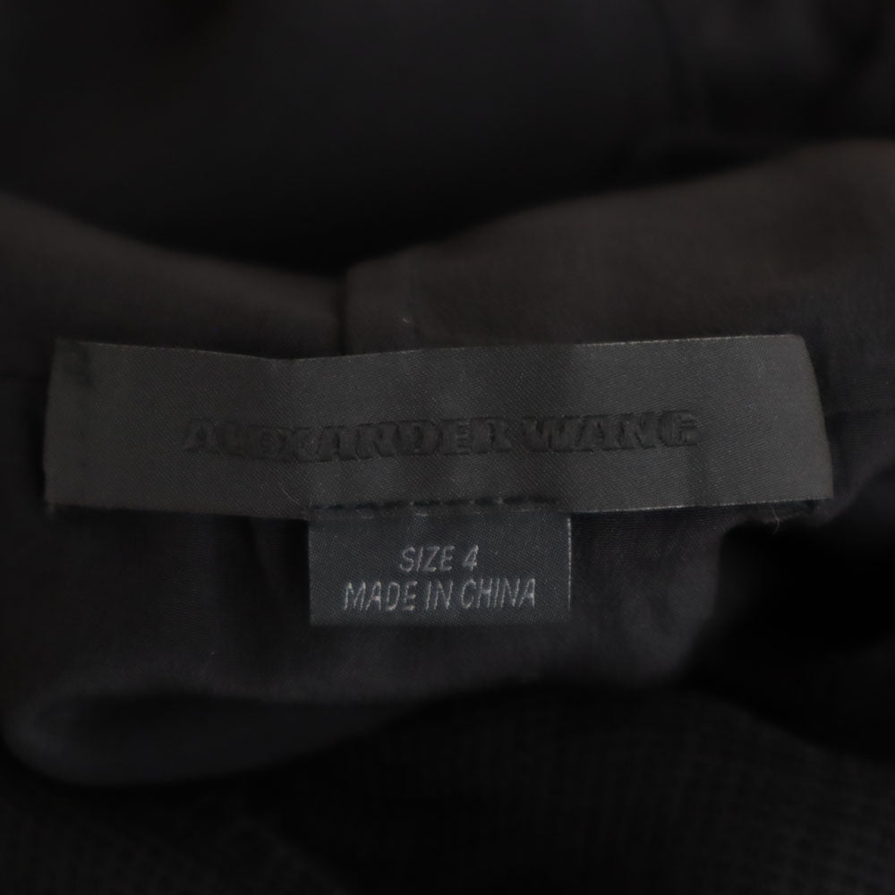 Alexander Wang アレキサンダーワン シルク100％ 半袖 Vネック ミニワンピース 4 ブラック フレンチスリーブ レディース