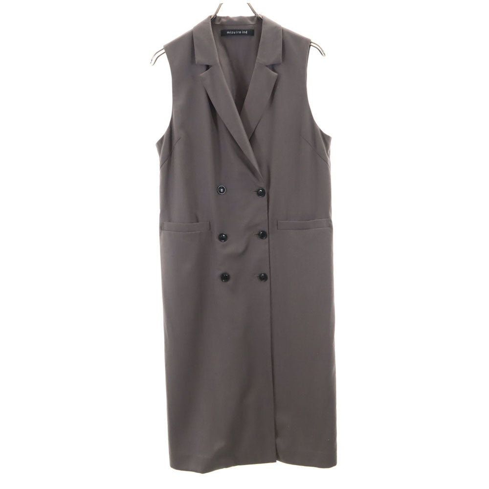 ミズイロインド ロング ベスト グレー mizuiro ind レディース
