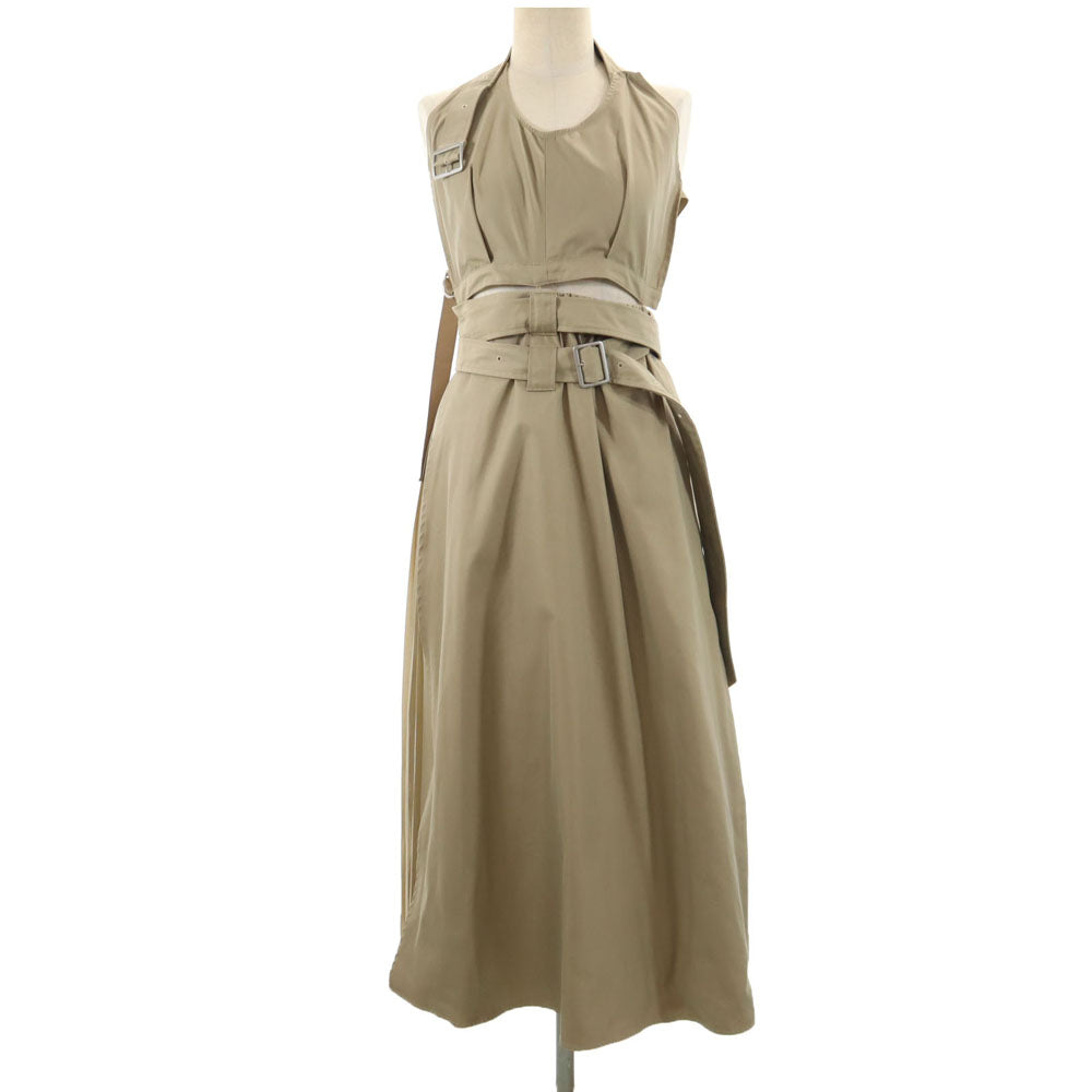 AMERI UNDRESSED アメリ 半袖 バックプリーツ ジャンパースカート ベージュ系 ワンピース レディース