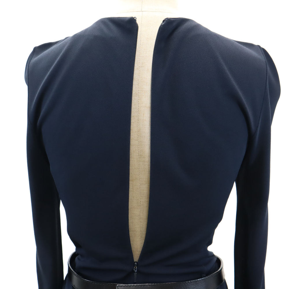 GUCCI グッチ イタリア製 長袖 ワンピース S ネイビー レディース