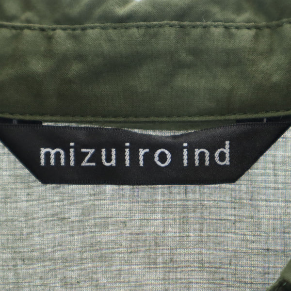 ミズイロインド 長袖 シャツ ロングワンピース カーキ mizuiro ind レディース