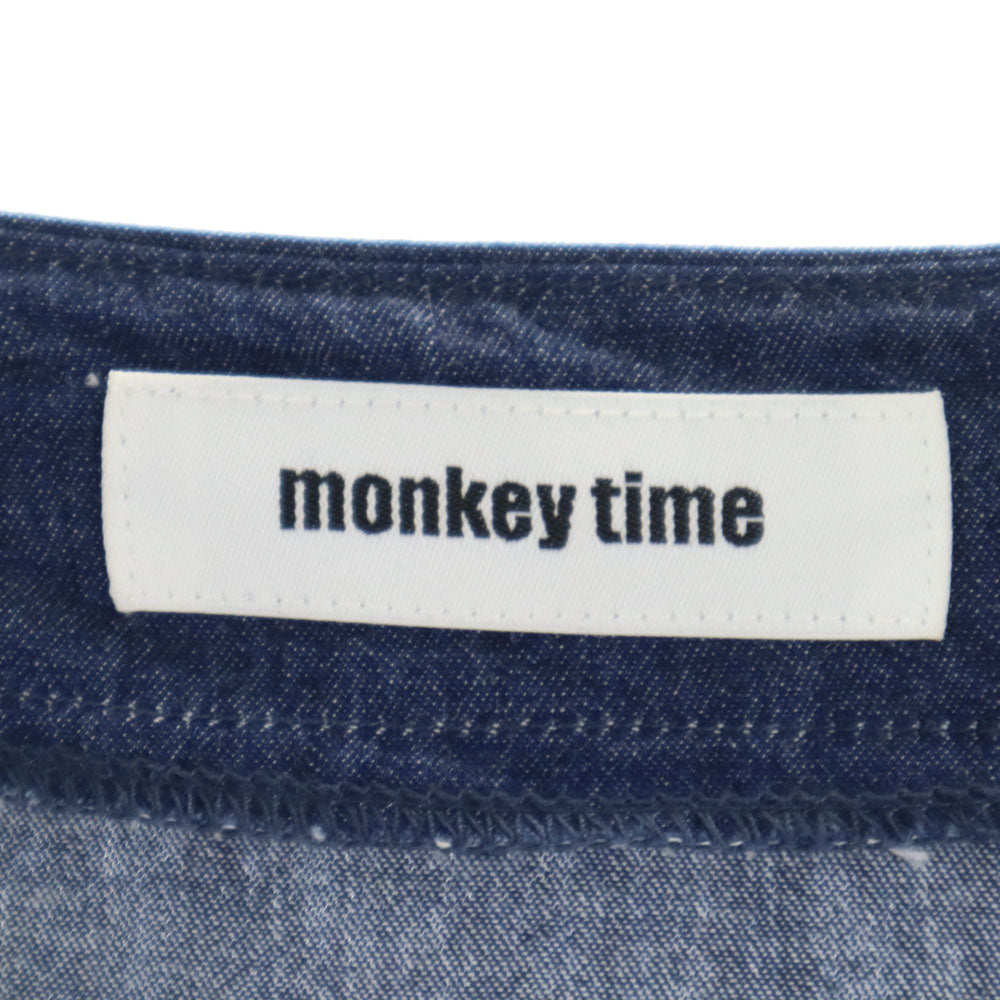 モンキータイム 長袖 ミニワンピース S ネイビー系 MONKEY TIME チュニック レディース