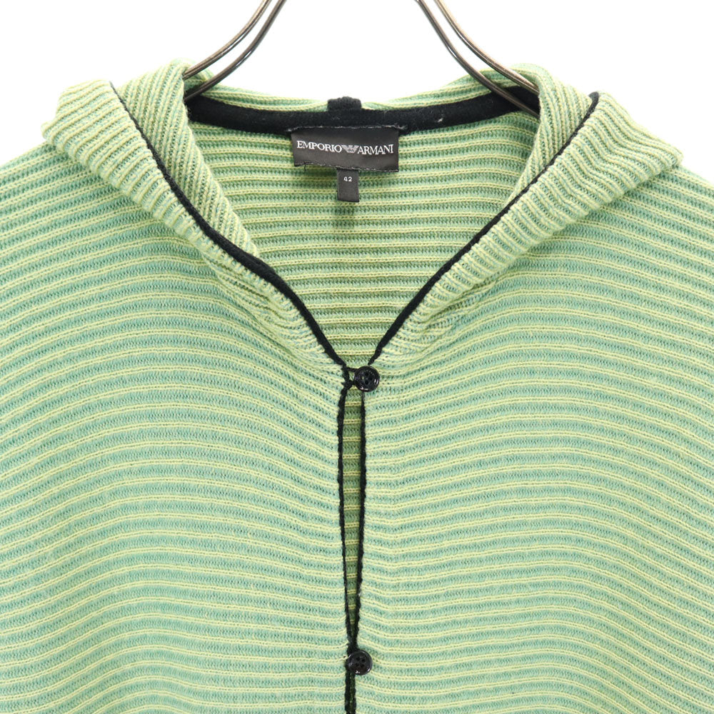 Emporio Armani エンポリオアルマーニ 長袖 ロング ニットカーディガン 42 黄緑系 レディース