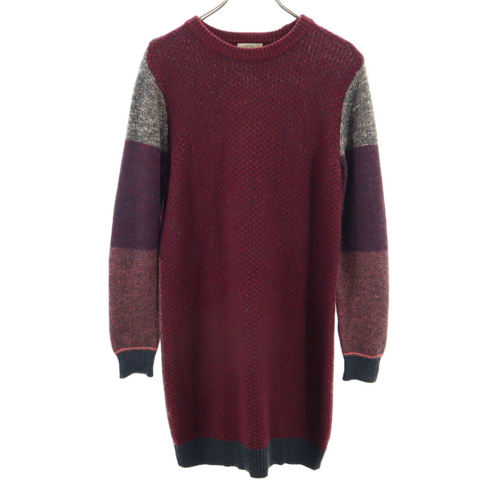 Paul Smith ポールスミス ウール 長袖 ニット ワンピース M ボルドー レディース