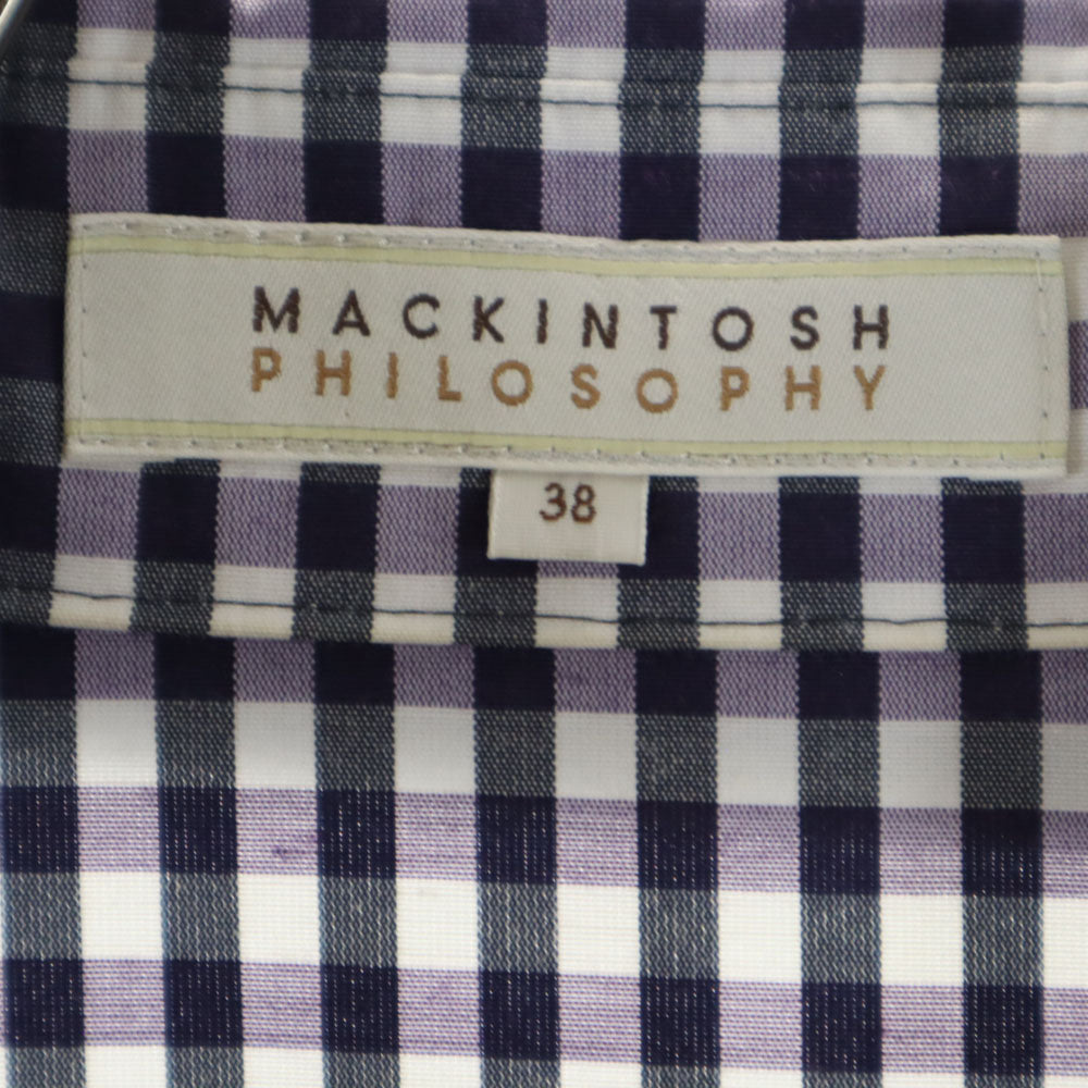 MACKINTOSH PHILOSOPHY マッキントッシュフィロソフィー チェック柄 トレンチコート 38 パープル 収納袋付き レディース