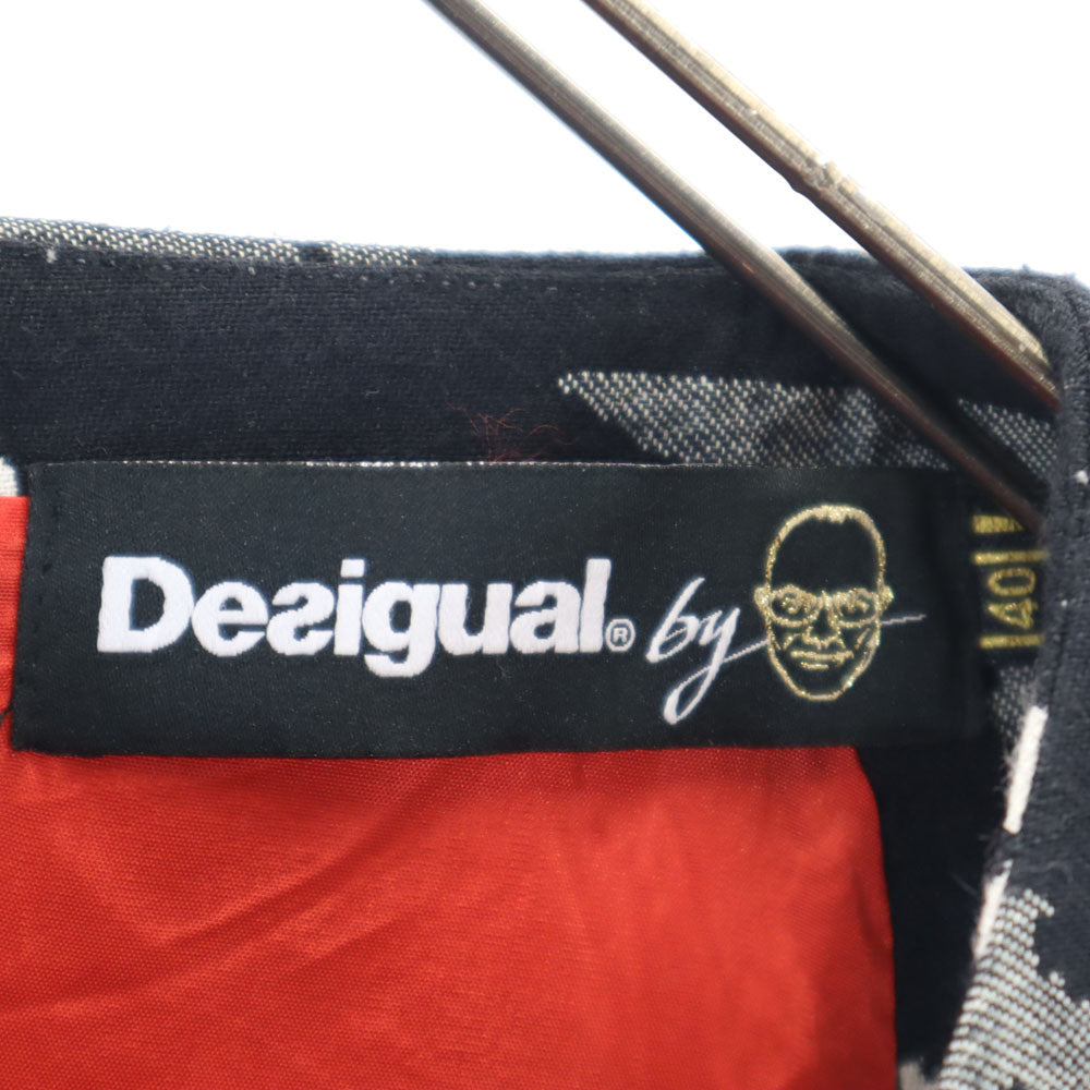 デシグアル 総柄 ノースリーブ ワンピース 40 ブラック系 Desigual レディース
