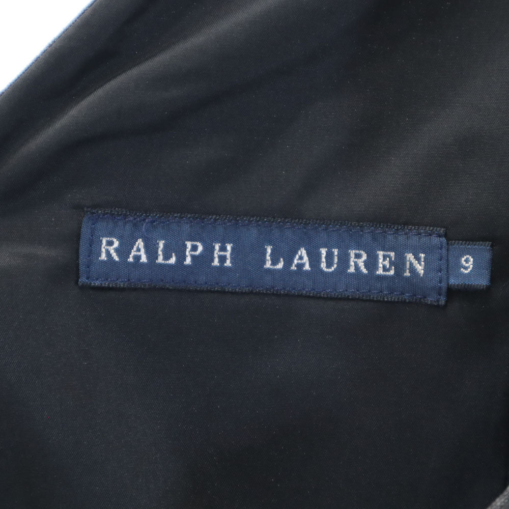 ラルフローレン ウールブレンド ノースリーブ ワンピース 9 グレー系 RALPH LAUREN バックジップ レディース