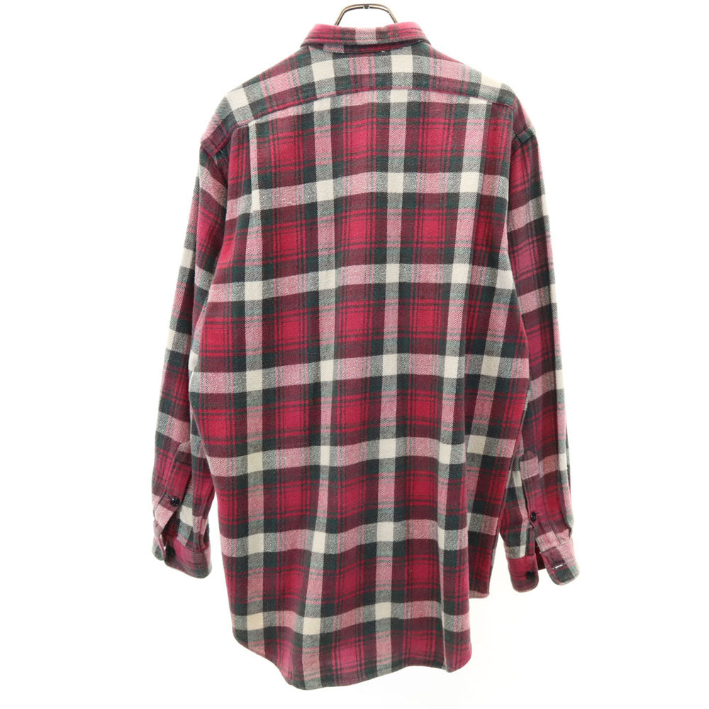 ダブルアールエル 90s 赤3星 オールド 初期タグ チェック 長袖 シャツ M ピンク系 RRL RALPH LAUREN メンズ