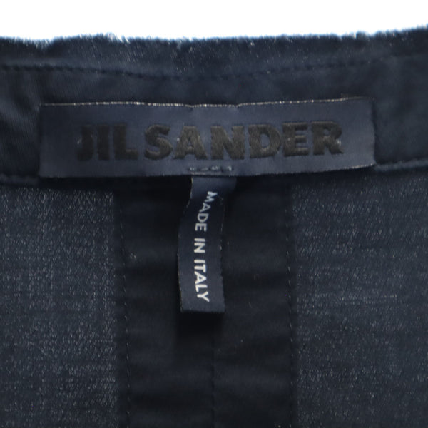 ジルサンダー イタリア製 7分袖 バンドカラー シャツワンピース 34 ネイビー系 JIL SANDER レディース