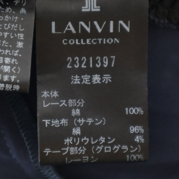 ランバンコレクション 花柄 ノースリーブ レース ワンピース 38 ブラック LANVIN LA COLLECTION レディース