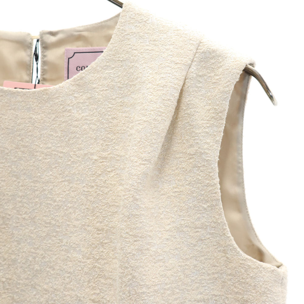 未使用 COUTURE MAISON クチュールメゾン 日本製 ノースリーブ ツイード ワンピース 38 オフホワイト URBAN RESEARCH レディース