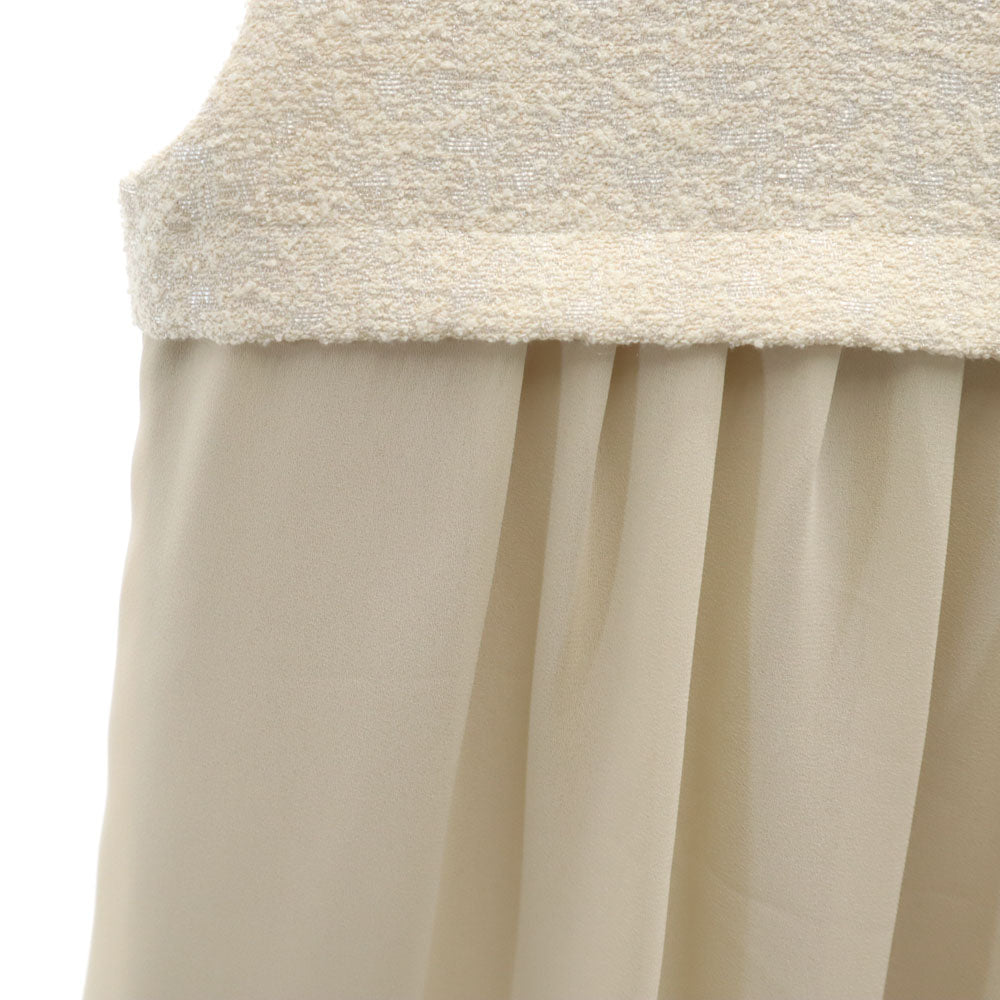 未使用 COUTURE MAISON クチュールメゾン 日本製 ノースリーブ ツイード ワンピース 38 オフホワイト URBAN RESEARCH レディース