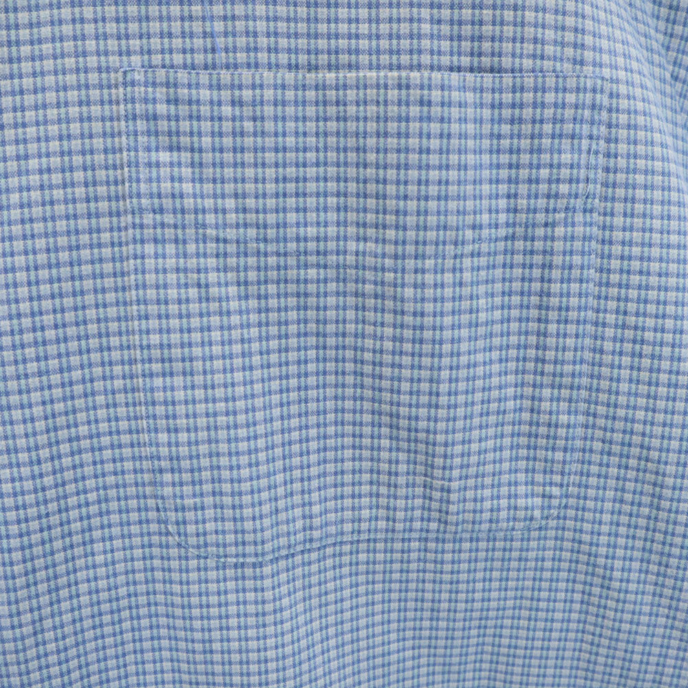 RRL 90s 初期タグ 赤3星 オールド チェック柄 長袖 ハーフボタン シャツ L ブルー系 ダブルアールエル RALPH LAUREN プルオーバー メンズ