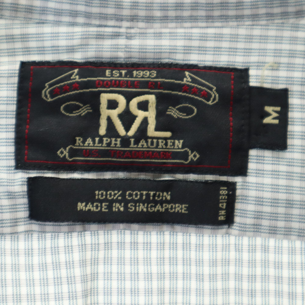 RRL 90s 初期タグ 赤3星 オールド チェック柄 長袖 シャツ M グレー ダブルアールエル RALPH LAUREN メンズ