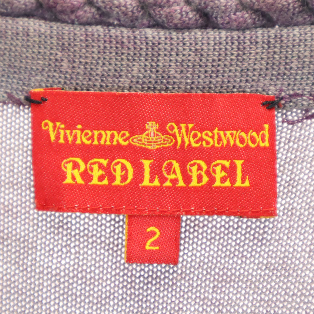 Vivienne Westwood Red Label ヴィヴィアンウエストウッド レッドレーベル 長袖 ロング Vネック ニットカーディガン 2 パープル レディース