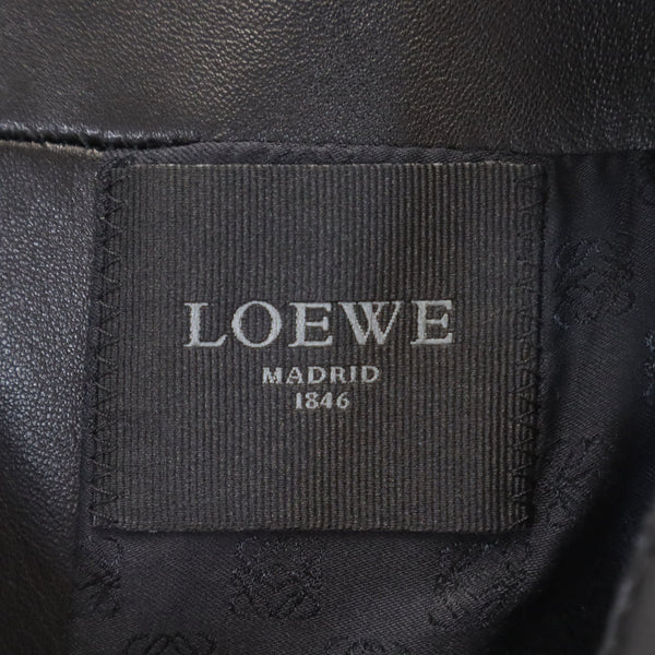 ロエベ ノースリーブ ラムレザー ワンピース 40 ブラック LOEWE MADRID レディース