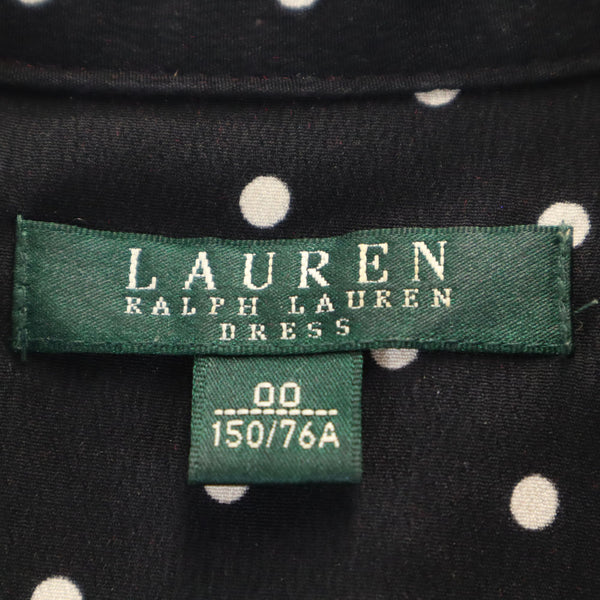 ローレンラルフローレン ドット柄 ノースリーブ ワンピース 0 0 ブラック LAUREN RALPH LAUREN ドレス 水玉 レディース