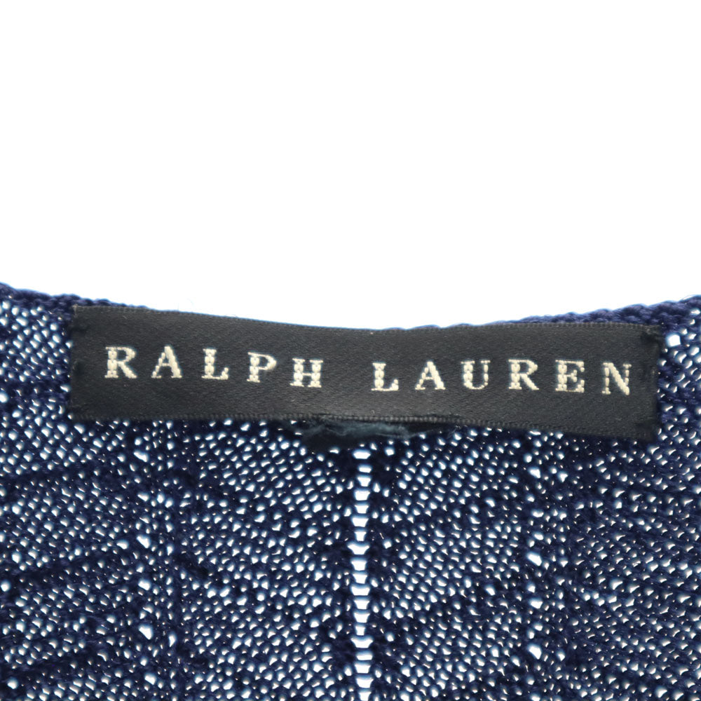 ラルフローレン シルク100％ ノースリーブ ロングワンピース ネイビー RALPH LAUREN レディース