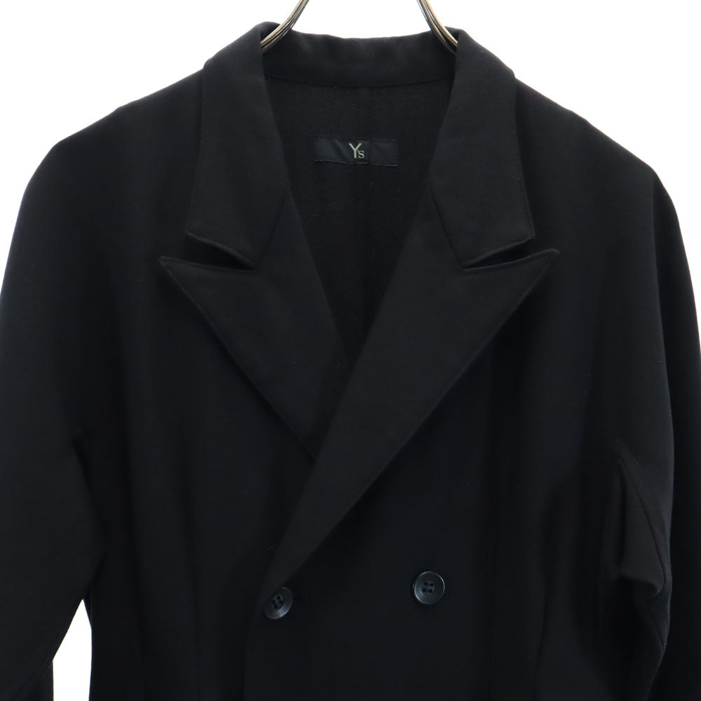 ワイズ 80s 日本製 ウール ヴィンテージ ロングコート ブラック Y's ダブルボタン レディース