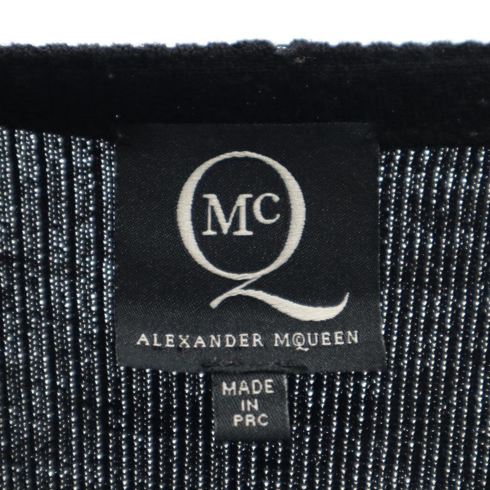 アレキサンダーマックイーン 長袖 ニット切替 ワンピース XS ブラック Alexander McQueen レディース