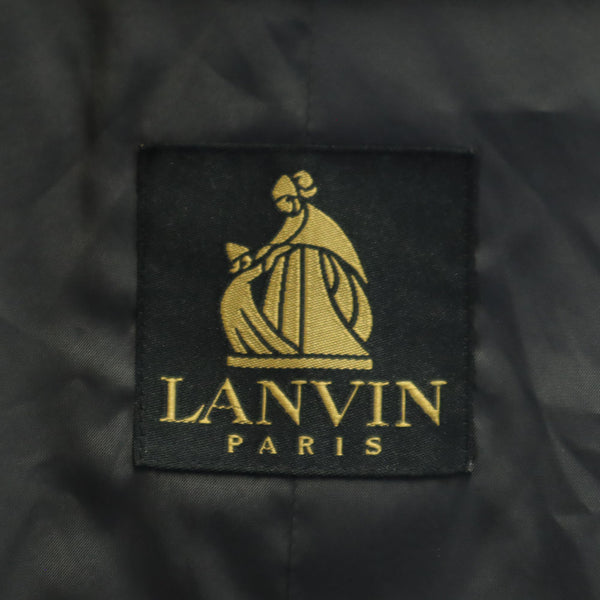 ランバン 90s オールド ステンカラーコート R44-43 チャコールグレー LANVIN メンズ