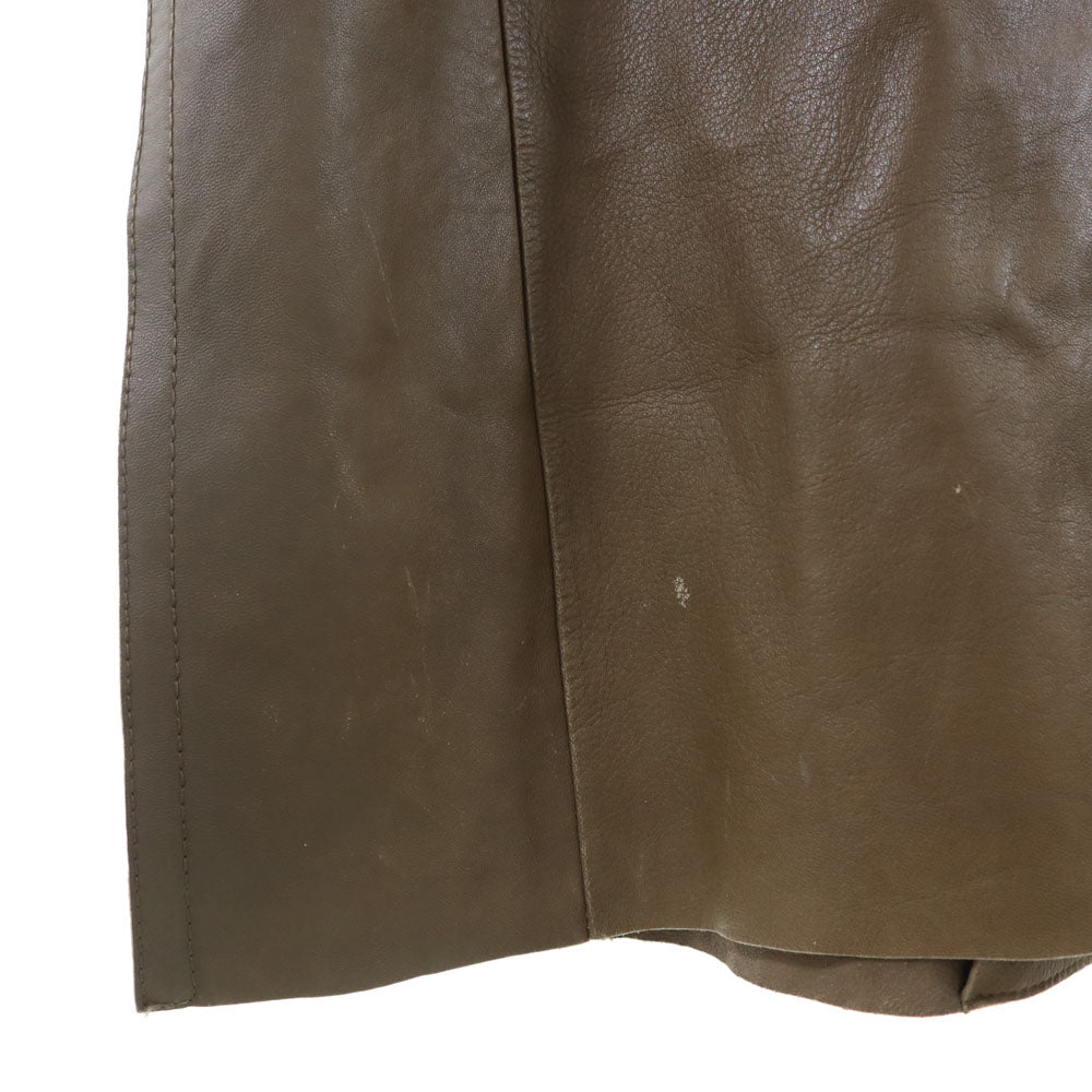 WEEKEND MaxMara ウィークエンドマックスマーラ フェイクレザー ノーカラー ステンカラーコート 38 ブラウン系 レディース