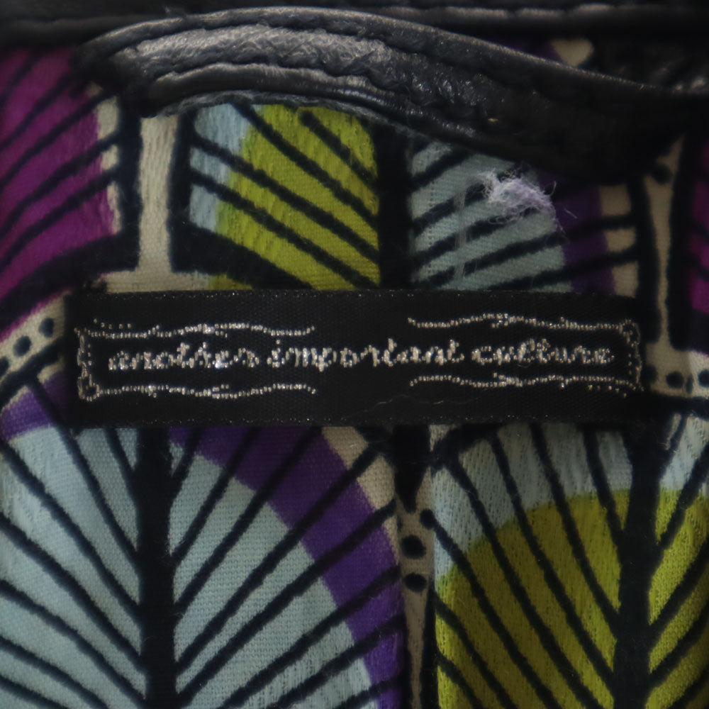 ANOTHER IMPORTANT CULTURE アナザーインポータントカルチャー シープスキン トレンチ レザーコート M ブラック レディース