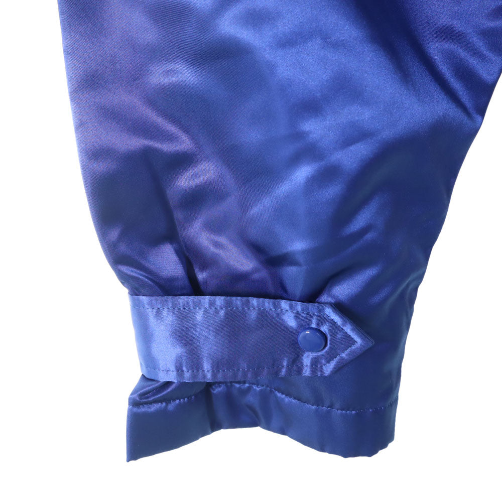 adidas アディダス 80s デサント製 ヴィンテージ トレフォイルロゴ ベンチコート M ブルー 裏ボア メンズ